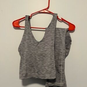Atheta Transcend Gray V-Neck Tank Top and Leggings Set